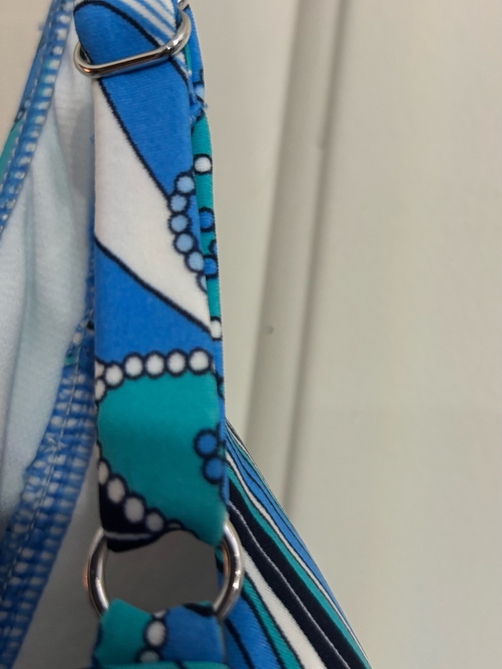 Tropical Blue/Turquoise Floral One-Piece Swimsuit with ruching—18W - Picture 4 of 10